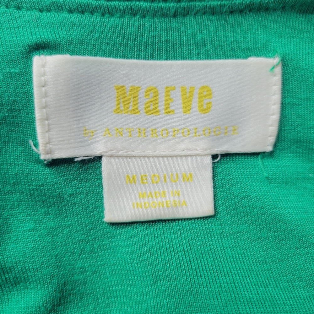 Anthropologie Maeve Nova Fit & Flare Dress Size M Green Textured Knit Lined - Picture 5 of 11